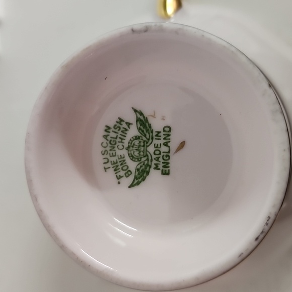 Tuscan Demi-Tasse Coffee Cup & Saucer in Powder Pink Fine Bone China 1940s - Picture 4 of 8